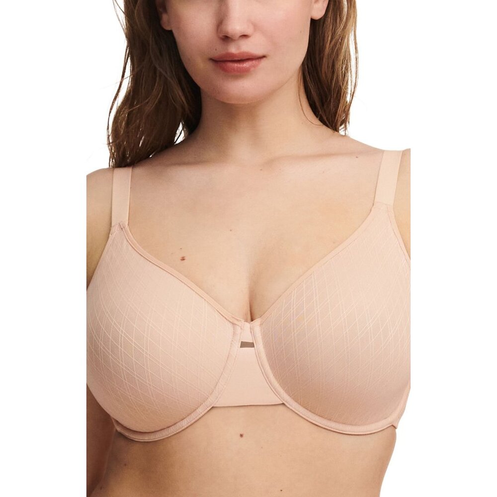 🆕CHANTELLE Smooth Lines Back Smoothing Seamless Minimizer Bra 34C Beige #11N1